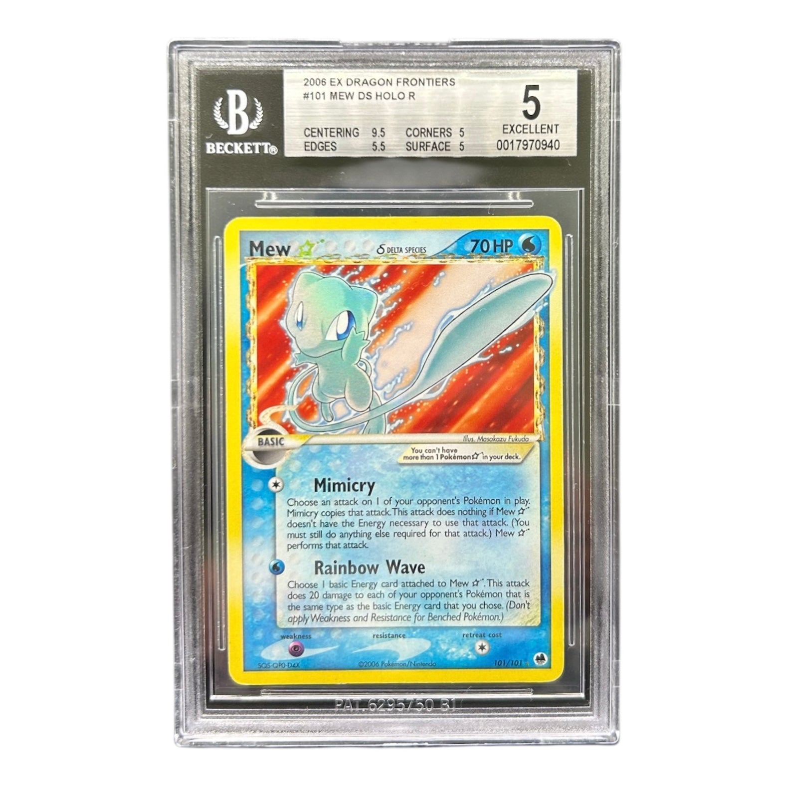 Pokemon card: Mew Gold Star 101/101 - ENG - BGS 5 Ogreb Pokemon card: Mew Gold Star 101/101 - ENG - BGS 5 Ogreb