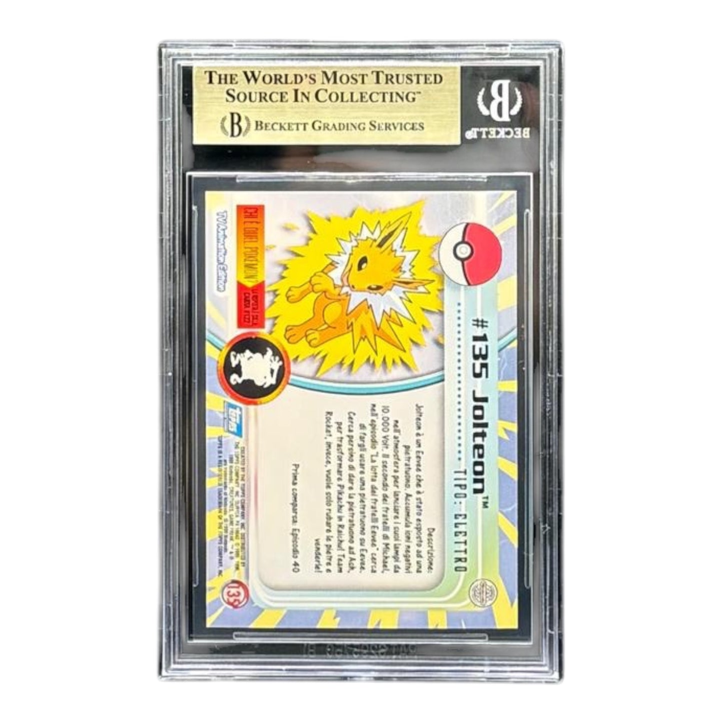 Pokemon card: Jolteon #135 Foil - 1999 TOPPS - BGS 9,5 - back