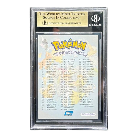 Pokemon card: Pokémon Checklist Foil - 1999 TOPPS - BGS 9,5 - back