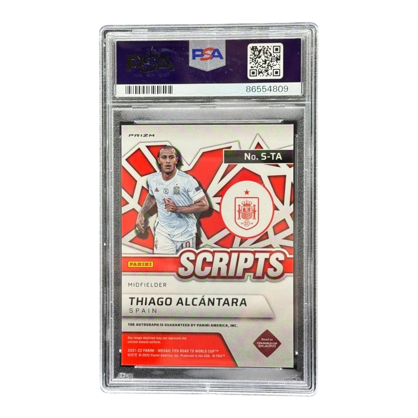 Soccer card: 2021-22 Mosaic Fifa RD/WC: Thiago Alcantara - back