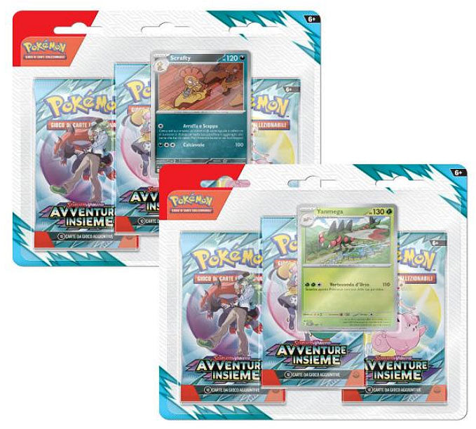 Pokemon cards: Blister 3 packs + promo "Avventure Insieme"