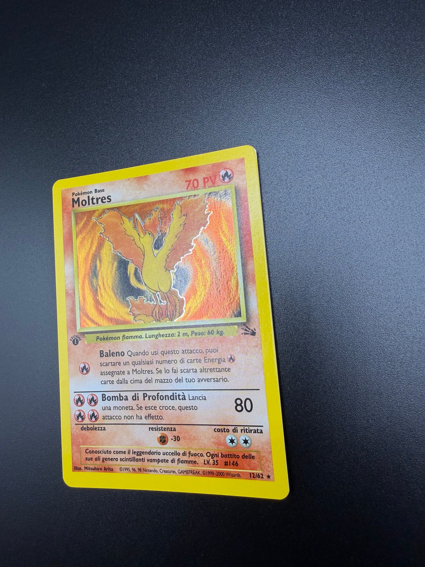 Carta Pokemon: Moltres 12/62 - Holo 1a Edizione - Fossil - ITA