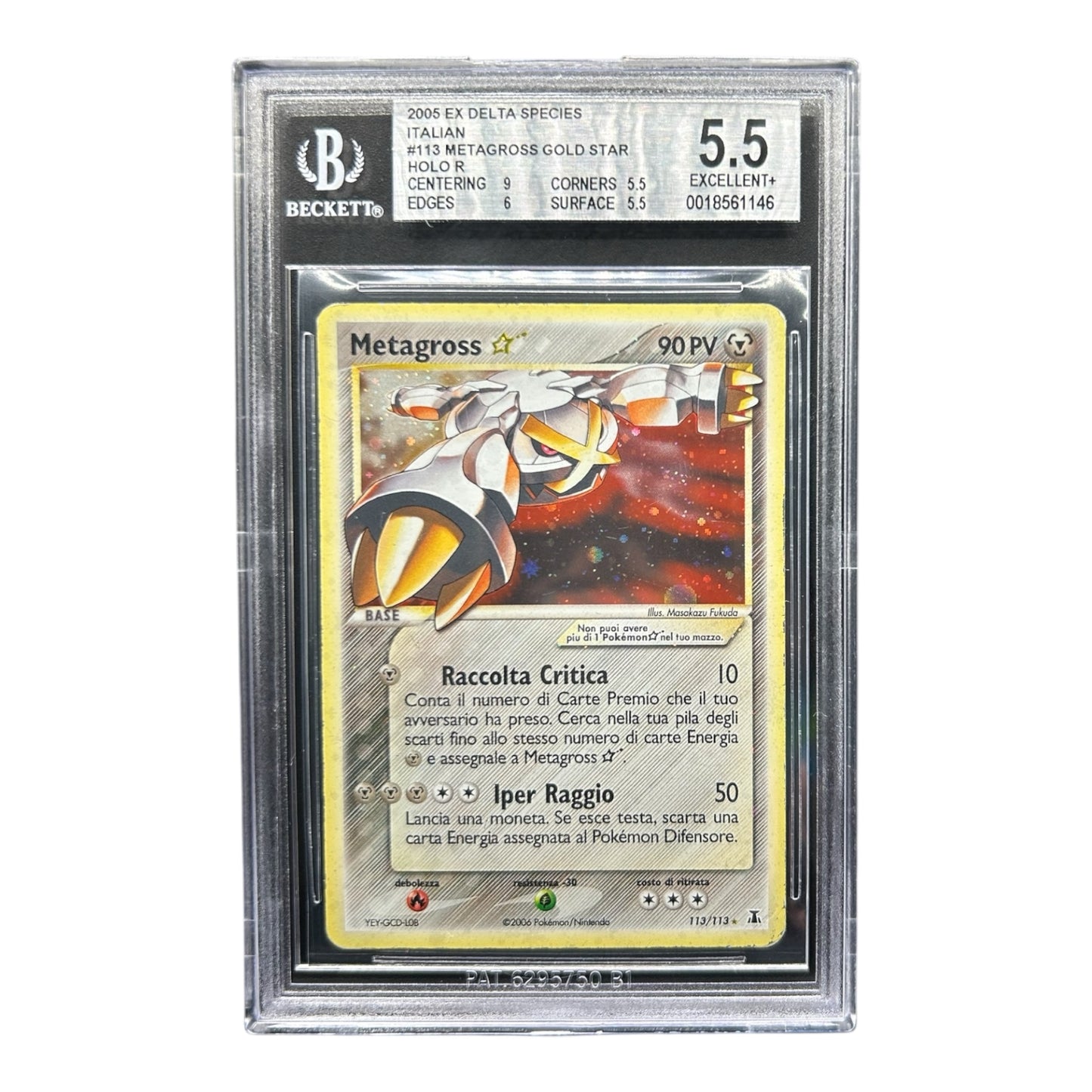 Pokemon card: Metagross gold star 113/113 - Ex Specie Delta - ITA - BGS 5,5