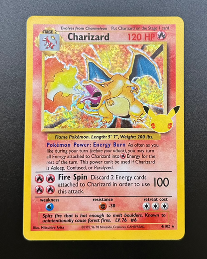 Pokemon card: Charizard 4/102 - Holo - 25th celebrations - 2 