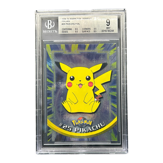Pokemon card: Pikachu #25 Foil - 1999 TOPPS - BGS 9
