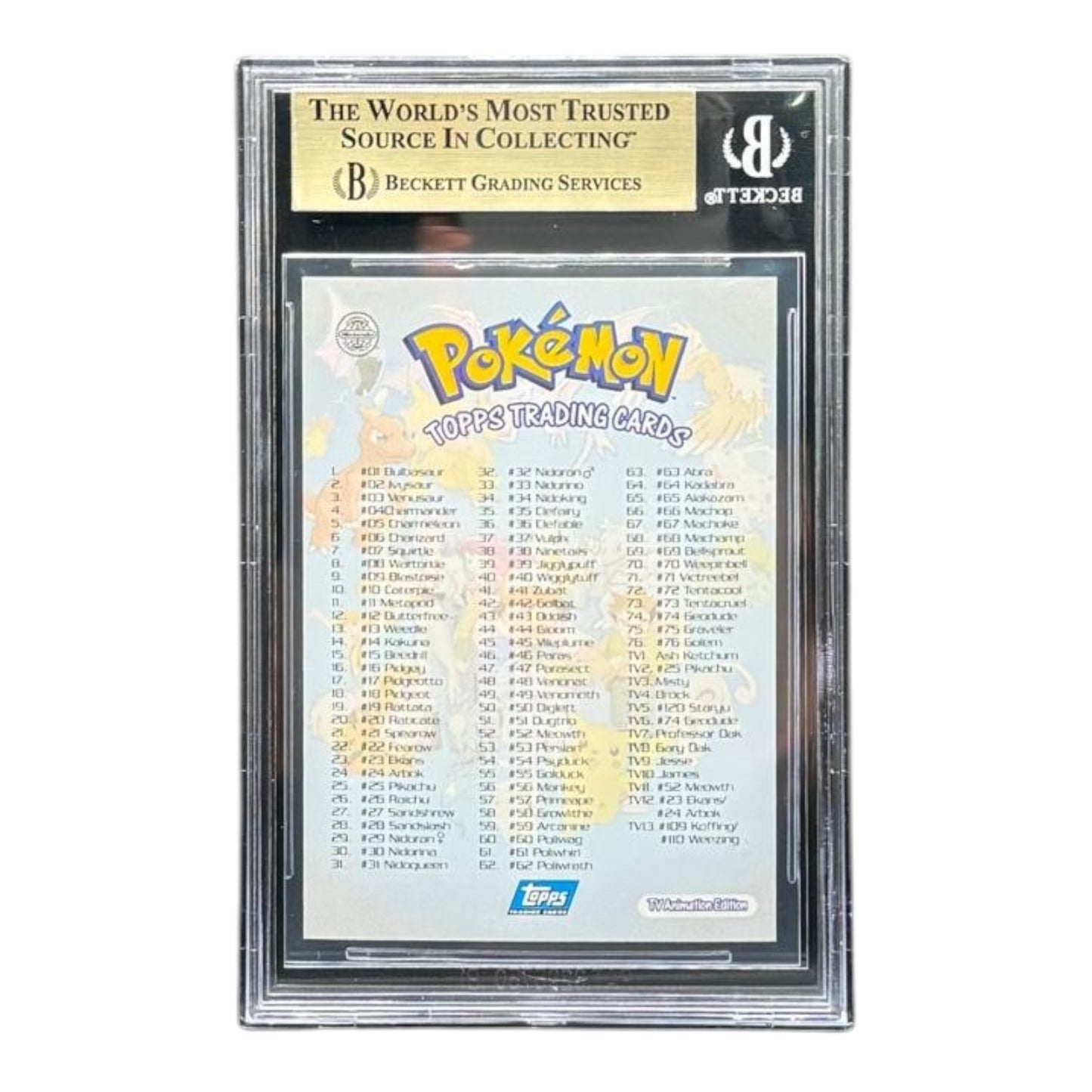 Pokemon card: Pokémon Checklist Foil - 1999 TOPPS - BGS 9,5 - back 