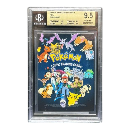 Pokemon card: Pokémon Checklist Foil - 1999 TOPPS - BGS 9,5