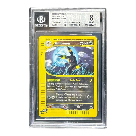 Pokemon card: Umbreon 32/144 Reverse (2003 Skyridge) BGS 8