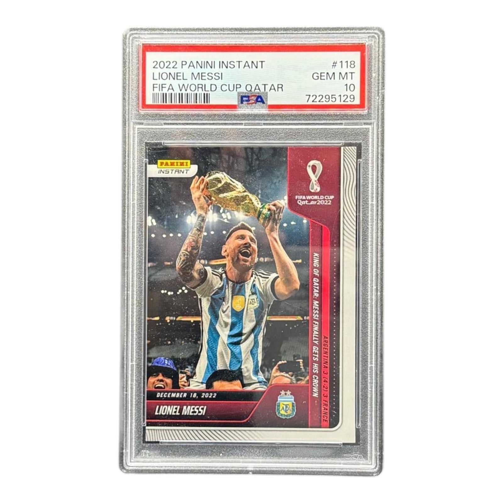 Soccer card: Lionel Messi - Panini Instant 2022  - PSA 10